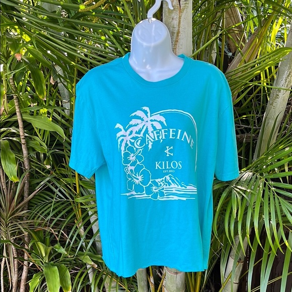 CAFFEINE & KILOS Tee size large - Picture 1 of 5